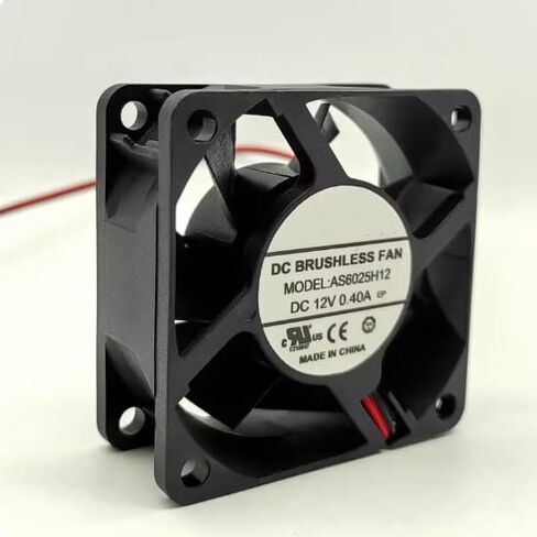 AS6025H12 DC 12V 0.40A 60x60x25mm مروحة تبريد بسلكين in Saudi Arabia