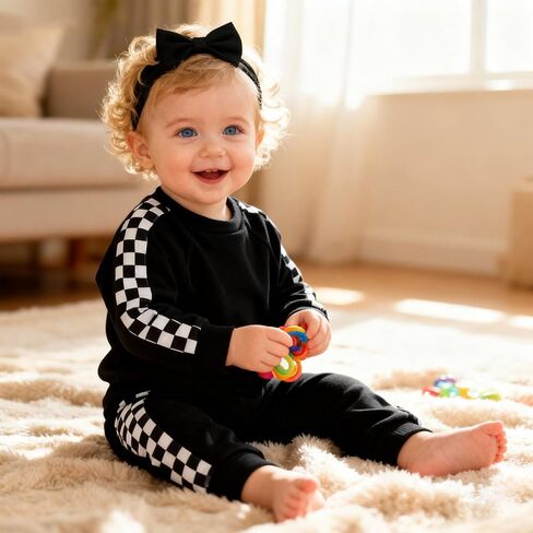 AMAWMW Infant Baby Girl Clothes Long Sleeve Loose Sweatshirts Pockets Pants Headband Outfits Fall Winter Spring Gift in Saudi Arabia