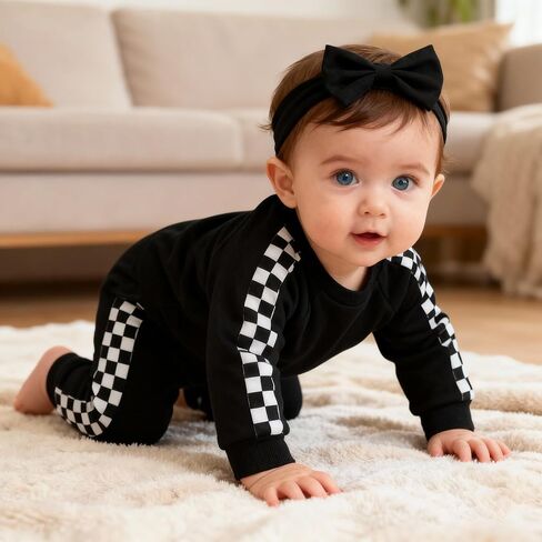 AMAWMW Infant Baby Girl Clothes Long Sleeve Loose Sweatshirts Pockets Pants Headband Outfits Fall Winter Spring Gift in Saudi Arabia