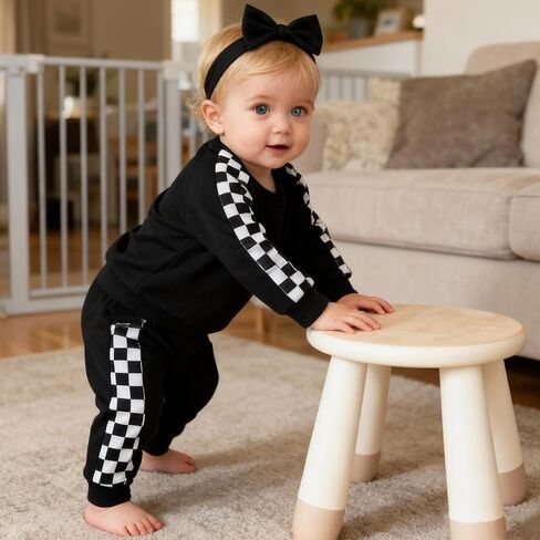 AMAWMW Infant Baby Girl Clothes Long Sleeve Loose Sweatshirts Pockets Pants Headband Outfits Fall Winter Spring Gift in Saudi Arabia