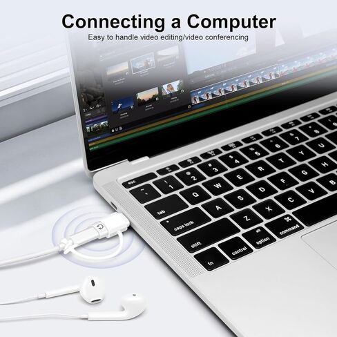 محول صوت USB C إلى Lightning، محول USB C ذكر إلى Lightning أنثى لسماعات الرأس HiFi يدعم التحكم في الخط متوافق مع iPhone/iPad Pro/Air/MacBook in Kuwait