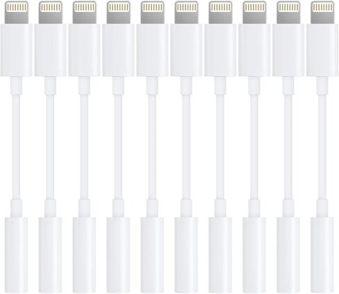 Lightning to 3.5mm Headphone Jack Adapter [Apple MFi Certified] Hi-Fi Stereo Sound, Full Function Control, Compatible with iPhone 14/13/12/11/X/8 & More – for Music, Calls & Car AUX Black 1Pack in Kuwait
