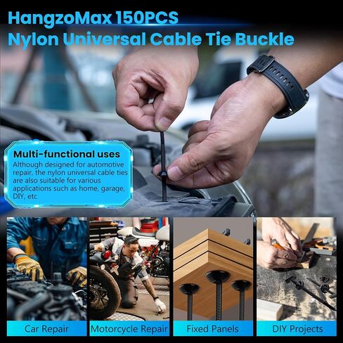 150 Pack Nylon Universal Cable Tie Buckle, Heavy Duty Zip Tie clips for Car Repair, Applicable Toengine Lower Guard Plates, Fender Linings, Fenders, Trunkclips, DIY Projects in Saudi Arabia