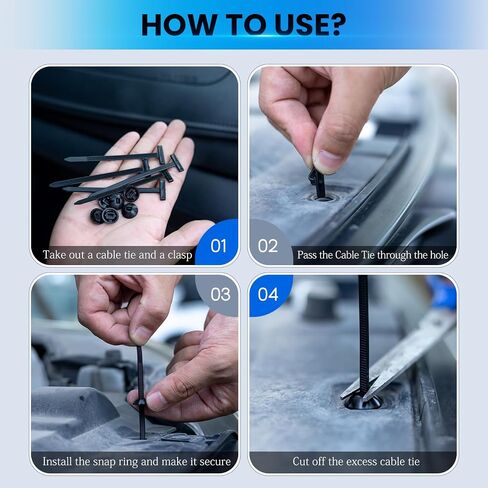 150 Pack Nylon Universal Cable Tie Buckle, Heavy Duty Zip Tie clips for Car Repair, Applicable Toengine Lower Guard Plates, Fender Linings, Fenders, Trunkclips, DIY Projects in Saudi Arabia