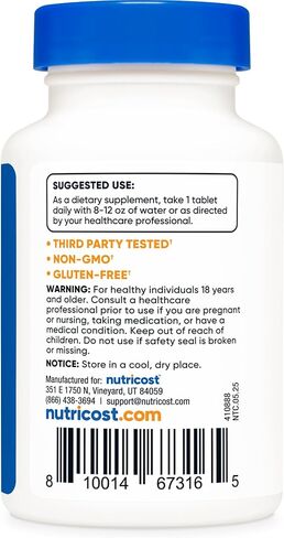 Nutricost Chromium 1000mcg, 240 Tablets - Gluten Free, Non-GMO in Saudi Arabia