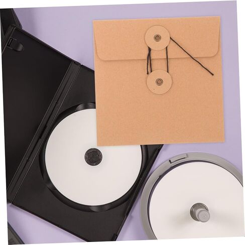10Pcs Paper CD Sleeves Dvd Packaging Envelopes for CD Storage for Home Office Protects Discs From Scratches Vintage Design for Easy Access in Saudi Arabia