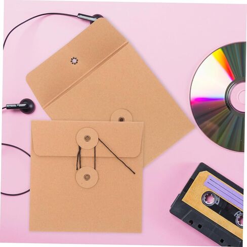 10Pcs Paper CD Sleeves Dvd Packaging Envelopes for CD Storage for Home Office Protects Discs From Scratches Vintage Design for Easy Access in Saudi Arabia