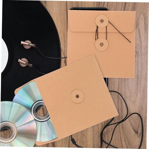 10Pcs Paper CD Sleeves Dvd Packaging Envelopes for CD Storage for Home Office Protects Discs From Scratches Vintage Design for Easy Access in Saudi Arabia