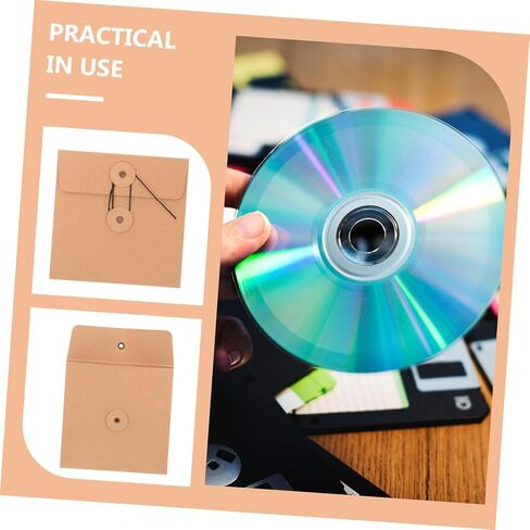 10Pcs Paper CD Sleeves Dvd Packaging Envelopes for CD Storage for Home Office Protects Discs From Scratches Vintage Design for Easy Access in Saudi Arabia
