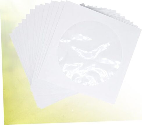 100 Pcs CD DVD Storage Bags Portable Paper Cases for Home and Travel White Self-Sealing CD Wallet Window for Easy Access and Organization in Saudi Arabia