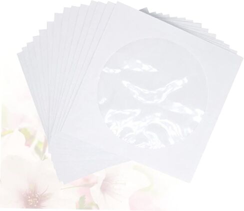 100 Pcs CD DVD Storage Bags Portable Paper Cases for Home and Travel White Self-Sealing CD Wallet Window for Easy Access and Organization in Saudi Arabia