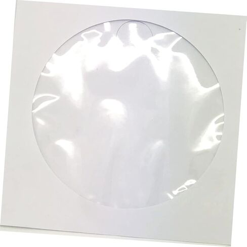 100 Pcs CD DVD Storage Bags Portable Paper Cases for Home and Travel White Self-Sealing CD Wallet Window for Easy Access and Organization in Saudi Arabia