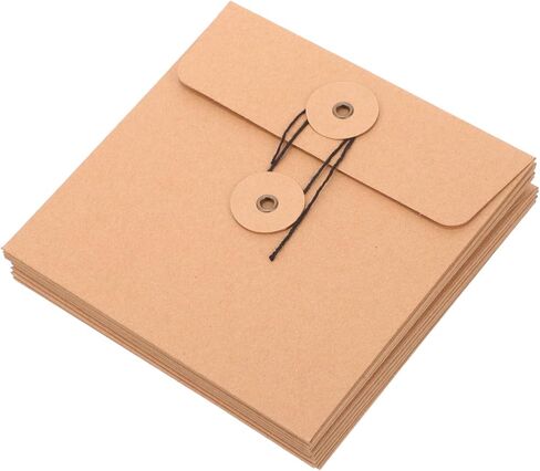 Veemoon 10Pcs Kraft Paper Cd Dvd Storage Envelopes Paper Sleeves for Cd Dvd Protection Easy Open Close Design for Organizing Discs at Home Office in Saudi Arabia