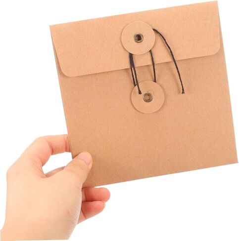 Veemoon 10Pcs Kraft Paper Cd Dvd Storage Envelopes Paper Sleeves for Cd Dvd Protection Easy Open Close Design for Organizing Discs at Home Office in Saudi Arabia