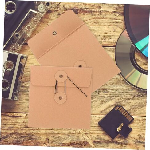 Veemoon 10Pcs Kraft Paper Cd Dvd Storage Envelopes Paper Sleeves for Cd Dvd Protection Easy Open Close Design for Organizing Discs at Home Office in Saudi Arabia