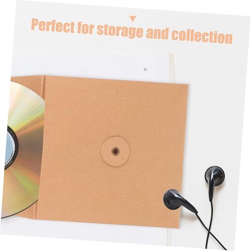 Veemoon 10Pcs Kraft Paper Cd Dvd Storage Envelopes Paper Sleeves for Cd Dvd Protection Easy Open Close Design for Organizing Discs at Home Office in Saudi Arabia