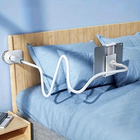 Gooseneck Tablet Holder for Phone and Tablet 360° Adjustable Clamp Mount for Bed and Desk, EReader, Recording, Reading, Filming Lazy Arm Stand for 7.9″–10″ Devices (White) in Saudi Arabia
