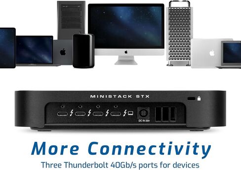 OWC 8TB (8.0TB PCIe 3.0 NVMe M.2 2280 Solid-State Drive Installed) miniStack STX, Upgradeable Expansion Solution and Thunderbolt Hub/Mini Dock for Mac Studio, Mac mini and Other Devices. Matte Black in Saudi Arabia