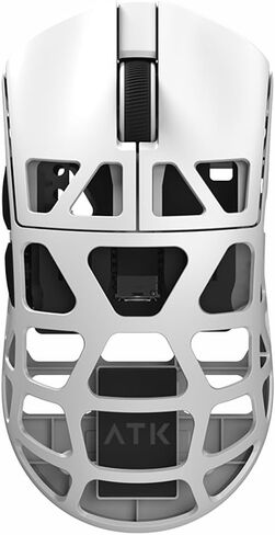 ماوس ألعاب لاسلكي خفيف الوزن من ATK Fierce X - غلاف من سبائك المغنيسيوم 42 جرام، مستشعر PAW3950 الفائق، معدل اقتراع 8 كيلو هرتز، مفاتيح بصرية، وضع مزدوج 2.4 جيجا هرتز وسلكي (أبيض) in Saudi Arabia