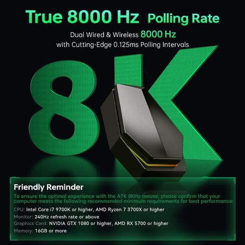 ماوس ألعاب لاسلكي خفيف الوزن من ATK Fierce X - غلاف من سبائك المغنيسيوم 42 جرام، مستشعر PAW3950 الفائق، معدل اقتراع 8 كيلو هرتز، مفاتيح بصرية، وضع مزدوج 2.4 جيجا هرتز وسلكي (أبيض) in Saudi Arabia