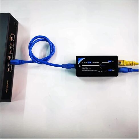 2-Port POE Extender 10/100Mbps, can Extend POE Range up to 100 Meters(1-2POE English Label) in Saudi Arabia