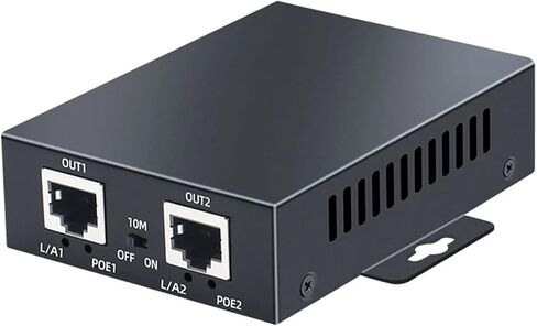 موسع POE بمنفذين بسرعة 10/100 ميجا بت في الثانية، متوافق مع معايير IEEE 802.3at/802.3af، مكرر POE 1 في 2، وتشغيل in Saudi Arabia