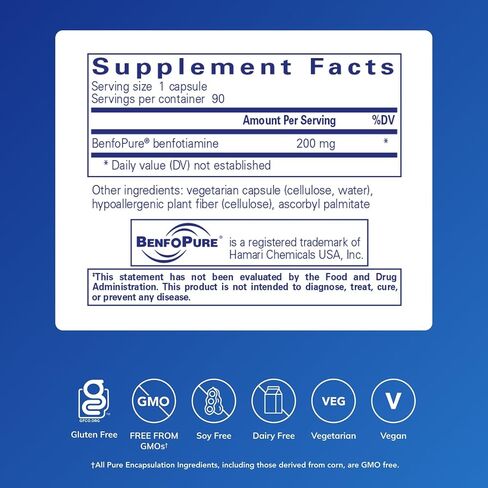 Pure Encapsulations BenfoMax | B1 (Thiamine) Supplement to Support a Healthy Carbohydrate Metabolism and Kidney Cellular Health* | 90 Capsules in Saudi Arabia