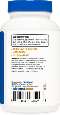 Nutricost Biotin (Vitamin B7) 10,000mcg (10mg), 240 Capsules, Quick Release | Vegetarian, Gluten Free, GMO-Free in Saudi Arabia