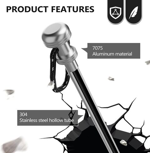 6-Pack, 7.8-Inch Stainless Steel Hollow Heavy-Duty Stakes.​Durable and Portable Tent Stakes, Suitable for Most Camping terrains Such as Sand and Grass, specifically Designed for Outdoor Camping. in Saudi Arabia