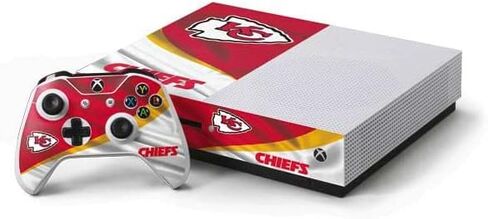 Skinit Decal Gaming Skin Compatible with Xbox One S Console and Controller Bundle - Officially Licensed NFL Kansas City Chiefs Design in Saudi Arabia