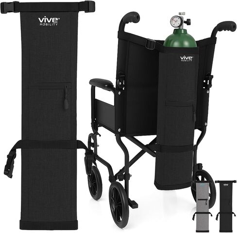Vive Oxygen Tank Holder for Wheelchair - Portable Medical Cylinder Backpack for Travel - Carrier Accessories Bag for Walker, Rollator, Scooter - Case Fits Canister Sizes M2, M4, M6, M9, C, D, E in Kuwait