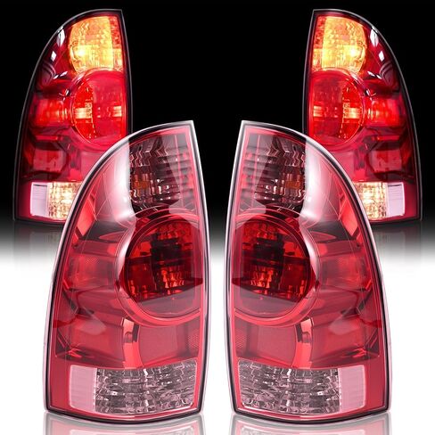 LED Tail Lights Assembly Compatible with 2005-2015 Toyota Tacoma Pickup Taillight Rear Brake Light, Left Driver and Right Passenger Side w/Bulbs and Harness, Replaces 81550-04160 81560-04160 in Saudi Arabia