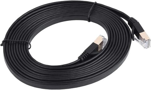 POCREATION CAT7 Ethernet Cable CAT7 LAN Network RJ45 Cable 10Gbps High Speed 600MHz Shielded Flat with Gold Plated RJ45 Connectors for Laptop Computer Router Modem (3 Meters / 9.84ft) in Saudi Arabia