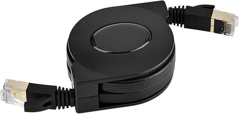 كابل Keenso CAT7 محمي RJ45 قابل للسحب لنقل البيانات بسرعة عالية لجهاز الكمبيوتر المحمول مودم راوتر 1.5 متر أسود in Saudi Arabia