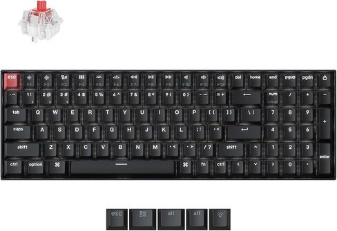 Keychron K4 96% Layout QMK Wireless and Wired Options Mechanical Keyboard, White Backlight Banana Switch, Hot-swappable, Paired with Shine-Through Double-Shot PBT Keycaps for Mac Windows - Version 3 in Kuwait