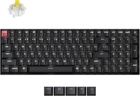 لوحة مفاتيح ميكانيكية قابلة للتبديل السريع Keychron K4 بنسبة 96%، Gateron G Pro Blue Switch أبيض LED بإضاءة خلفية لاسلكية بلوتوث 5.1/لوحة مفاتيح ألعاب كمبيوتر سلكية USB 100 مفتاح لنظام التشغيل Mac Windows الإصدار 2 in Kuwait