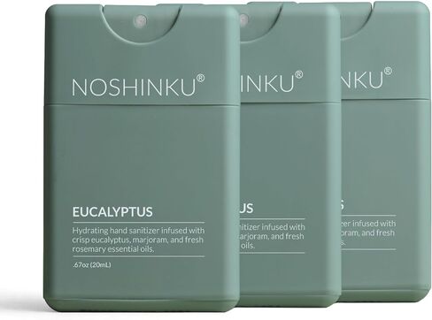 Noshinku Bergamot Refillable Pocket Hand Sanitizer 3-Pack | Organic Sanitizing Mist with Moisturizing Botanical Oils | Kills 99.9% of Germs | FDA Registered Sugarcane Derived Alcohol | Travel Size in Saudi Arabia