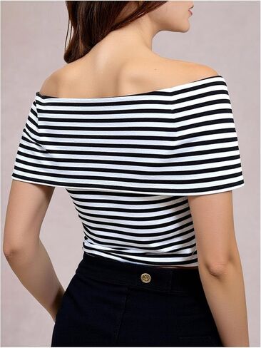 Shenhe Women's Off Counter Crotte Tops Princed Print Short Sleve Slim Fit Top Tees in Saudi Arabia