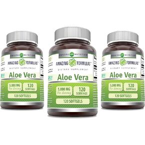Amazing Formulas Aloe Vera 5000mg 120 Softgels Supplement | Non-GMO | Gluten Free in Kuwait