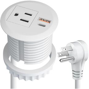 2 قطعة حلقة طاقة لسطح المكتب، فتحة 2 بوصة، سلك 10 أقدام، محطة شحن سريعة USB C بقدرة 20 وات، منفذ مستدير، منفذ 2 USB، حامل فلوش، قابس مسطح، أسود in Kuwait