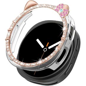 Bling Case for Samsung Galaxy Watch 8 Screen Protector 40mm 44mm for Women,Hard PC Cover Protective Film Full Protection Bumper for Samsung Galaxy Watch 8 Case 40 44 mm in Kuwait