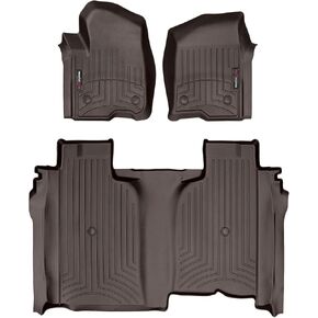 Weathertech Custom Fitliners Floirlers for Silverado 1500 ، Silverado 2500HD/3500HD ، Sierra 1500 ، Sierra 2500HD/3500HD ، Silverado 1500 Ltd ، Sierra 1500 Limited-1st & 2nd Row (441436-1-4) ، Black in Kuwait