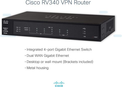 Cisco RV340 VPN Router | 4 Gigabit Ethernet (GbE) Ports | Dual WAN | Limited Lifetime Protection (RV340-K9-NA) in Saudi Arabia