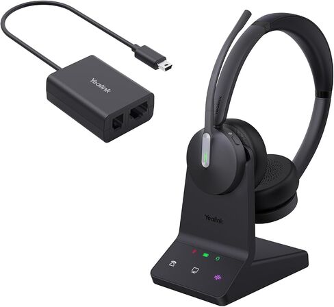 محول EHS62 وسماعات رأس WH64 مزدوجة، متوافق مع هاتف مكتب Cisco/Avaya/Poly/Grandstream in Saudi Arabia