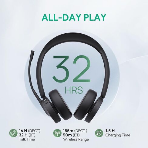 محول EHS62 وسماعات رأس WH64 مزدوجة، متوافق مع هاتف مكتب Cisco/Avaya/Poly/Grandstream in Saudi Arabia