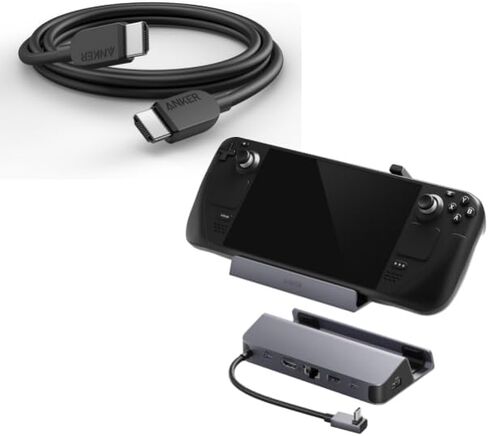 Anker 6-in-1 Steam Deck Dock, USB C Hub with HDMI 4K@60Hz, 1Gbps Ethernet, 6ft Ultra HD 4K@120Hz HDMI Cable in Saudi Arabia