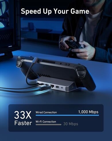 Anker 6-in-1 Steam Deck Dock, USB C Hub with HDMI 4K@60Hz, 1Gbps Ethernet, 6ft Ultra HD 4K@120Hz HDMI Cable in Saudi Arabia