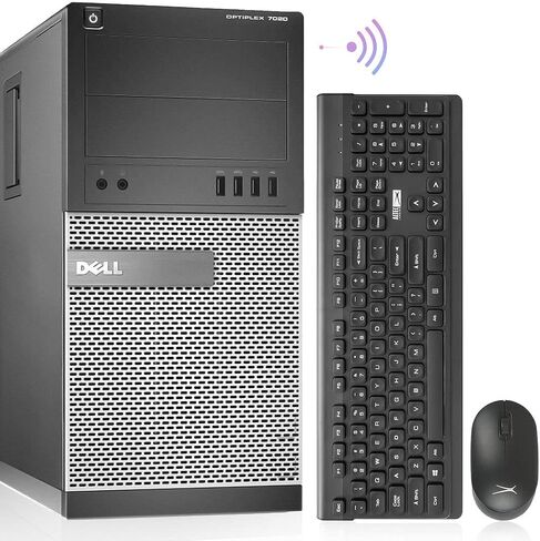 Dell OptiPlex 7020 Tower Computers PC Desktop، i7 4770 32GB Ram 1TB SSD، 2TB HDD، AC8260 مدمج WiFi، دعم الشاشة المزدوجة، Altec Wireless Keyboard Mouse، فقط بواسطة Redstone Computer (متجدد) in Kuwait