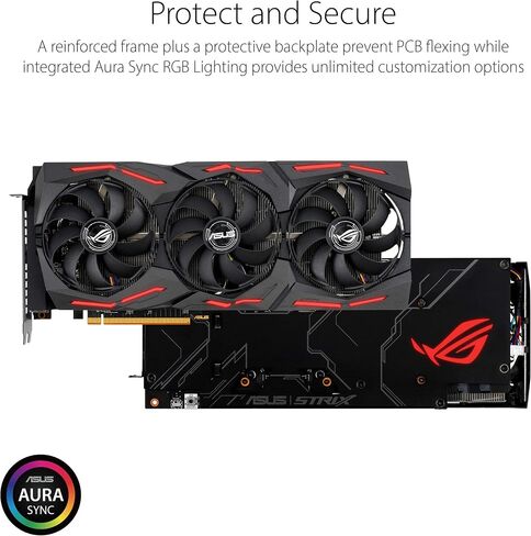 بطاقة رسومات ASUS ROG Strix AMD Radeon RX 5700XT Overclocked 8G GDDR6 HDMI DisplayPort للألعاب (ROG-STRIX-RX5700XT-O8G-GAMING) (متجددة) in Kuwait
