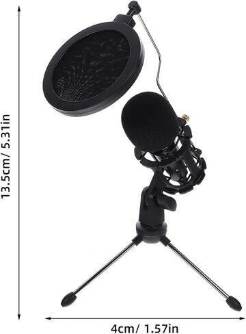Uonlytech Gaming Microphone with Tripod Stand Double Acoustic Filter for Podcast Streaming and Online Chats Design for Clear Recording in Saudi Arabia